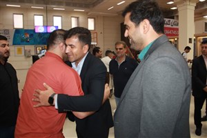 مراسم استقبال از کشتی گیران خوزستانی تیم ملی کشتی فرنگی در فرودگاه اهواز  گزارش تصویری  1