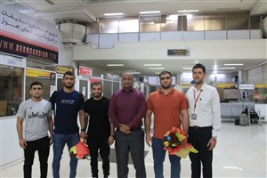 مراسم استقبال از کشتی گیران خوزستانی تیم ملی کشتی فرنگی در فرودگاه اهواز  گزارش تصویری  11